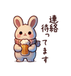 冬のビール好きうさぎ（個別スタンプ：15）