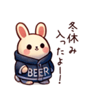 冬のビール好きうさぎ（個別スタンプ：21）