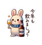 冬のビール好きうさぎ（個別スタンプ：33）