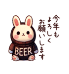 冬のビール好きうさぎ（個別スタンプ：35）