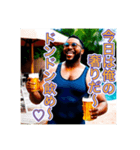 酔っぱらう、オモシロ黒人男性（個別スタンプ：8）
