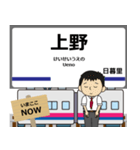 毎日使う報告 上野から成田空港への駅名（個別スタンプ：1）