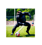 サッカーをするゴリラ【文字なし】①（個別スタンプ：7）