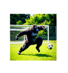 上手にサッカーをするゴリラ【文字なし】②（個別スタンプ：1）
