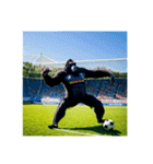 上手にサッカーをするゴリラ【文字なし】②（個別スタンプ：4）