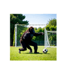 上手にサッカーをするゴリラ【文字なし】②（個別スタンプ：6）