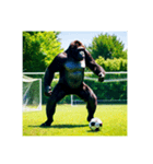 上手にサッカーをするゴリラ【文字なし】②（個別スタンプ：7）