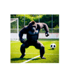 上手にサッカーをするゴリラ【文字なし】②（個別スタンプ：9）