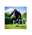上手にサッカーをするゴリラ【文字なし】②（個別スタンプ：11）
