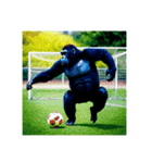 上手にサッカーをするゴリラ【文字なし】②（個別スタンプ：17）