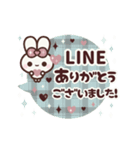 ⏹⬛ウサギ⑤⓪⬛LINEチェック柄【吹き出し】（個別スタンプ：8）