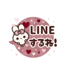 ⏹⬛ウサギ⑤⓪⬛LINEチェック柄【吹き出し】（個別スタンプ：10）