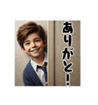 壁から覗く人3～小学生男児～（個別スタンプ：5）