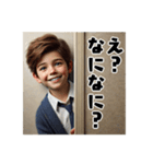 壁から覗く人3～小学生男児～（個別スタンプ：6）