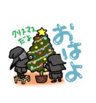 Xmasから年末年始に使える黒子スタンプ（個別スタンプ：2）