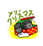 Xmasから年末年始に使える黒子スタンプ（個別スタンプ：3）