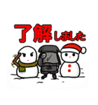 Xmasから年末年始に使える黒子スタンプ（個別スタンプ：5）