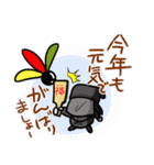 Xmasから年末年始に使える黒子スタンプ（個別スタンプ：24）