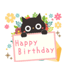 飛び出す！黒ねこの気づかい＆誕生日（個別スタンプ：2）