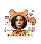 綺麗な女性を書いてLINEスタンプに.yamami（個別スタンプ：4）