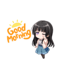 清楚な黒髪少女りんちゃん（個別スタンプ：9）
