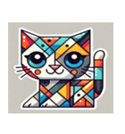 かわいいキューブ猫スタンプ（個別スタンプ：1）