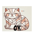 柔らかいキュビズム猫スタンプ（個別スタンプ：4）