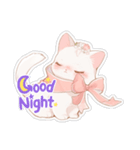 PINKりぼんの白猫ちゃん（個別スタンプ：5）