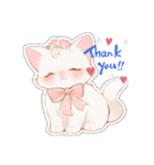 PINKりぼんの白猫ちゃん（個別スタンプ：6）