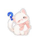 PINKりぼんの白猫ちゃん（個別スタンプ：7）