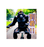 自転車が好きなゴリラさん（個別スタンプ：4）
