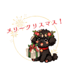 黒いマルプーちゃんの年末年始スタンプ（個別スタンプ：8）