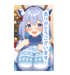 クリスマスセーターの悪魔女子BIGスタンプ（個別スタンプ：5）