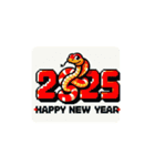 2025年 あけおめ 色んなスタイル へび 年賀（個別スタンプ：12）