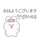 かわいいうさぎのトト(日本語/韓国語)（個別スタンプ：1）