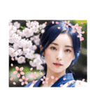 新年のAI美人2‪☆‪和風・着物風美女（個別スタンプ：4）