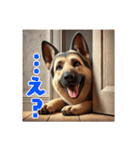 壁から覗く犬～シェパード～（個別スタンプ：7）