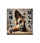 壁から覗く犬～シェパード～（個別スタンプ：22）