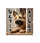 壁から覗く犬～シェパード～（個別スタンプ：26）