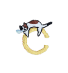 三毛猫にゃーのねこ刺繍スタンプ5（個別スタンプ：17）