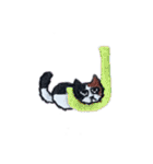 三毛猫にゃーのねこ刺繍スタンプ5（個別スタンプ：24）