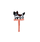 三毛猫にゃーのねこ刺繍スタンプ5（個別スタンプ：34）