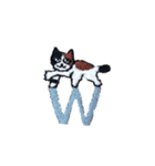 三毛猫にゃーのねこ刺繍スタンプ5（個別スタンプ：37）