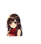 クリスマスの女の子スタンプ♫毎年・文字無（個別スタンプ：1）