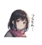 黒髪冬女子(ショート)スタンプ1（個別スタンプ：28）