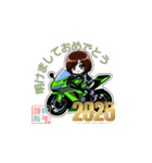 新年 2025 バイク女子 中型（個別スタンプ：6）