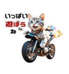 バイク好きネコ♡年末年始 年賀 丁寧挨拶（個別スタンプ：14）