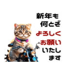 バイク好きネコ♡年末年始 年賀 丁寧挨拶（個別スタンプ：19）