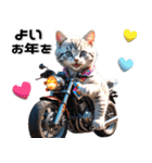 バイク好きネコ♡年末年始 年賀 丁寧挨拶（個別スタンプ：31）