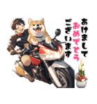 バイク好き柴犬♡年末年始 年賀（個別スタンプ：2）